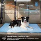 54"x24.8" Dog Cooling Mat for Car Back Seat, Ice Silk Pet Bed Mat, Non Slip Summer Cooling Pad for Dogs and Cats, Fits Backseat Extenders Protector, Trucks, Suvs, Indoor & Outdoor (Sky Blue)
