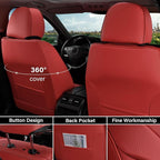 Coverado Car Seat Covers for Front Seat, Luxury Leather Seat Cover, 2 PCS Waterproof Seat Cover, Automotive Seat Covers, Driver Car Seat Protector, Universal Car Seat Cushions Fit for Most Cars(Red)