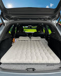 SUV Air Mattress, Inflatable Car Mattress Bottle and Phone Holder Thickened Flocking & PVC Surface Car Bed with Electric Air Pump Travel Mattress for Camping Road Trip (Grey)