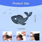 Beach Car Decor,Bling Whale Car Air Freshener Vent Clips,Glamour Dark Blue Cetacean Ocean Themed Vehicle Dashboard Accessories,Refillable Diffuser