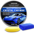 Car Wax Polish Ceramic Coating Carnauba Wax Extra Gloss Paint Sealant Polishing Long Lasting Shine Hydrophobic for Cars, Trucks, SUVs, RVs with Microfiber Towel & Applicator Pad - 3.5oz/100g