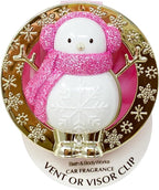 Bath & Body Works Snow Gal Car Visor Fragrance Holder with a Peach Gardenia Sample Soap
