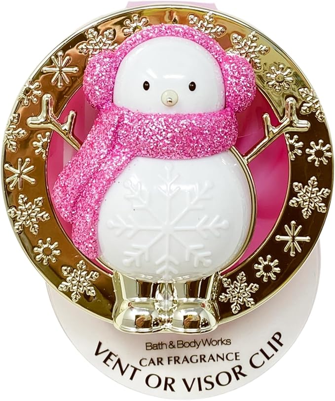 Bath & Body Works Snow Gal Car Visor Fragrance Holder with a Peach Gardenia Sample Soap