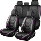 otoez Leather Seat Covers for Car Full Set, 5 Seat Car Seat Cover, Waterproof Automotive Seat Covers, Universal Seat Protector for Most Cars SedensTrucks SUVs (Dark Purple)