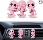 Skull Car Air Freshener Vent Clips, Goth Decor Interior, Gothic Halloween Cool Decoration Horror Skeleton Dashboard Accessories Spooky, Cute Funny Gifts for Men Women