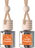 C&E Craft Co Hanging Car Air Freshener Diffuser 2 Pack, Long Lasting Fragrance Oil Car Freshener, Glass Bottle Auto Air Freshener, Made in USA (Vanilla Pumpkin)