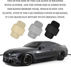 Car Center Console Cover Arm Rest Cover Pad for Car Armrest Box, Middle Console Covers Leather Armrest Box Mat Pad Protector Cushion with 2 Storage Bags for Cars Interior Accessories(Black)