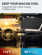 Proadsy Front Windshield Sun Shade Foldable Sunshade Protector for 2014-2025 2026 Porsche Macan SUV Sun Visor Blocks UV Rays Keep Car Cooler Accessories