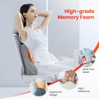COMFIER Back Lumbar Support Pillow for Office, Heated Back Support with 4 Shiatsu Massage Heads & Heating Function, Memory Foam Lumbar Pillow for Computer Gaming Chair-Gray