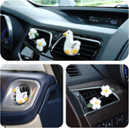 Wonhibo Duck & Floral Felt Vent Clips (3 Pack) - Refillable Car Air Freshener Decor with Cute Stuffed Designs