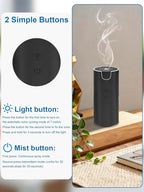 100ML Car Diffuser, USB Rechargeable Battery Operated, Cordless Portable Essential Oil Diffuser with 7 LED Color Lights, 2 Timer Modes