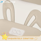 PIC AUTO Car Seat Covers, Cute Rabbit Premium Beige Leather Seat Covers, Universal Fit Front Seat Covers for Cars, Trucks, SUVs, Soft & Wear-Resistant Auto Interior Protection with Airbag-Compatible