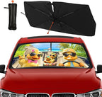 Socira Funny Duck Car Windshield Sunshade Umbrella Foldable Umbrella Sun Shade Windshield Cover Sunshade Duck Car Accessories Blocks Uv Rays Keeps Cool (57" X 30")