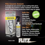 Flitz Ceramic Sealant - 8oz Bottle of USA-Made Ceramic Coating for Cars, Boats, Glass - Repels Water, Polishes, and Protects for 1 Year - Ceramic Car Spray (6 Pack)