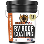 BEEST RV Roof Coating White, 5 Gallon Covers up to 250 sq ft (2 Coats), Solar Reflective & Waterproof Sealant| Elastomeric Leak Repair Coating, Liquid Rubber RV Roof Sealant for Trailer, Camper & More
