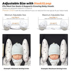 Adjustable Baby Head Neck Support Pillow for Car Seat and Stroller - Soft and Lightweight Cushion for Travel and Daily Use, with Cute Cat Paw Print Pattern Baby Travel Pillow