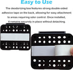 2 Pack Stick On Deodorizing Box, 12 Pack Odor Removing Refills for Trash Can, Activated Charcoal Odor Eliminator for Indoor Kitchen Trash/Diaper Pails/Wardrobe/Shoe Cabinet (Black)