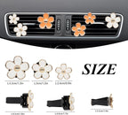 6pcs Daisy Flower Air Vent Clips Car Air Fresheners White Orange Cute Daisy Car Decor Girly Car Accessories for Women Sparkle 3.3cm/3cm/2.5cm Flower Car Vent Clips Refillable Car Diffuser