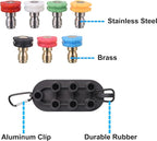 PWACCS Pressure Washer Pivoting Coupler Kit, 240 Degree Rotation, Pressure Washer Accessories Kit Including Gutter Cleaner Attachment and 7 Spray Nozzle Tips with Holder, 1/4" Quick Connect, 4500 PSI