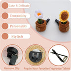 Wonhibo 2 Pack Flower Car Air Freshener Vent Clip, Cute Soft Stuffed Vent Decor Car Accessories for Women (M, Sunflower/Lily of The Valley)