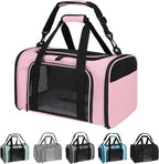 Cat Carriers Soft-Sided,Pet Carrier for Small Cats Dogs Puppies up to 1-15 LBS,TSA Airline Approved, (Medium,Pink)