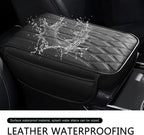 MLY 1 PC Car Center Console Cover, Durable Leather Memory Foam Armrest Cushion Pad with Height Booster, Anti-Scratch Center Console Protector, Universal Fit Organizer Accessory for Most Cars (Black)