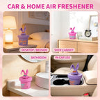 Diffusers for Home Peach Scent 2 Pack, Bathroom Diffuser Cute Bunny Shape for Office, Air Freshener Diffuser Gel Leak-Proof Car & Room, Bathroom Scent Diffuser Gift for Friends and Family