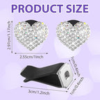 4Pcs Car Vent Clips, Bling Heart Air Vent Clips, Universal Air Conditioning Freshener Clip for Decorative White Car Accessories