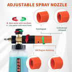 Selkie 5000PSI Pressure Washer Gun with Foam Cannon, Pressure Washer Sprayer Gun with Dual Adjustable Snow Foam Lance with 7pcs Nozzles,1/4" Quick Connector,4350PSI