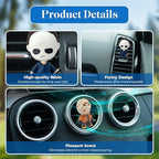 GENANY 3D Resin Horror Movie Character Car Air Freshener, Spooky Air Freshener Vent Clips, Horror-themed Car Accessories, Funny Gifts for Women Men Horror Fans, Scary Decorations