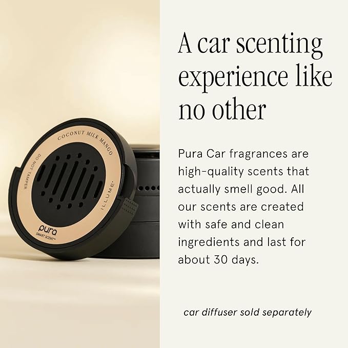 Pura Car Scent Refil - Luxury Fragrance for Smart Diffuser - Long Lasting Scent for 30 Days - Clean & Safe Fragrance for Car - Coconut Milk Mango