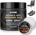 Leather Recoloring Balm with 100ml Mink Oil Conditioner | Dark Gray Repair Kit, Dye & Color Restorer for Furniture, Sofa, Car Seats, Bags | Restore Faded & Scratched Surfaces