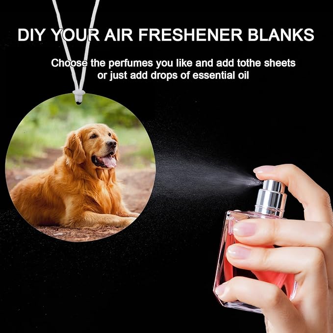 50 pcs sublimation air fresheners blanks Sublimation Blanks Products DIY Air Freshener for Car and Home Hanging Decoration Sublimation car freshener blanks (round))