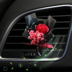 Black Fresh Flowers Mini Dried Flowers Bouquet for Car Air Vent Clips,Air Outlet Perfume Decoration, Car Air Fresheners Interior Accessories,Automotive Air Fresheners