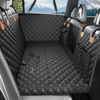 Ultra Thick Hard Bottom Dog Car Seat Cover for Back Seat, Waterproof Dog Hammock for Car with Mesh Window & Pocket, Pet Rear Seat Cover Protector Holds 400lbs for Car SUV