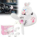 Car Air Freshener Cute Cartoon Rabbit Pilot Car Diffuser Rotating Propeller Automotive Air Outlet Fan Creative Car Perfume Decoration Cool Car Accessories