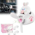 Car Air Freshener Cute Cartoon Rabbit Pilot Car Diffuser Rotating Propeller Automotive Air Outlet Fan Creative Car Perfume Decoration Cool Car Accessories