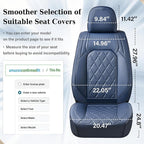 Coverado Car Seat Covers Full Set, Luxury Faux Leather Seat Covers for Cars, Waterproof Car Seat Protector, Blue Car Seat Cover, Universal Automotive Seat Covers Fit for Most Sedan SUV Trucks