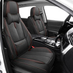 Fit for 98% of Mercedes Benz Car Seat Covers with Headrests, Premium Nappa Leather Seat Cover, Fully Wrapped Protect Modern Style Seat Cover (2-Seat Luxury, Black & Coffee)