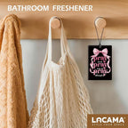 Lacama Christian Car Air Freshener 3Pcs，Coquette Pink and Black Bow Christian Bible Verse Cars Scents Air Freshener for Women Girls Gifts, Religious Car Accessories Interior Mirror Decor Hanging