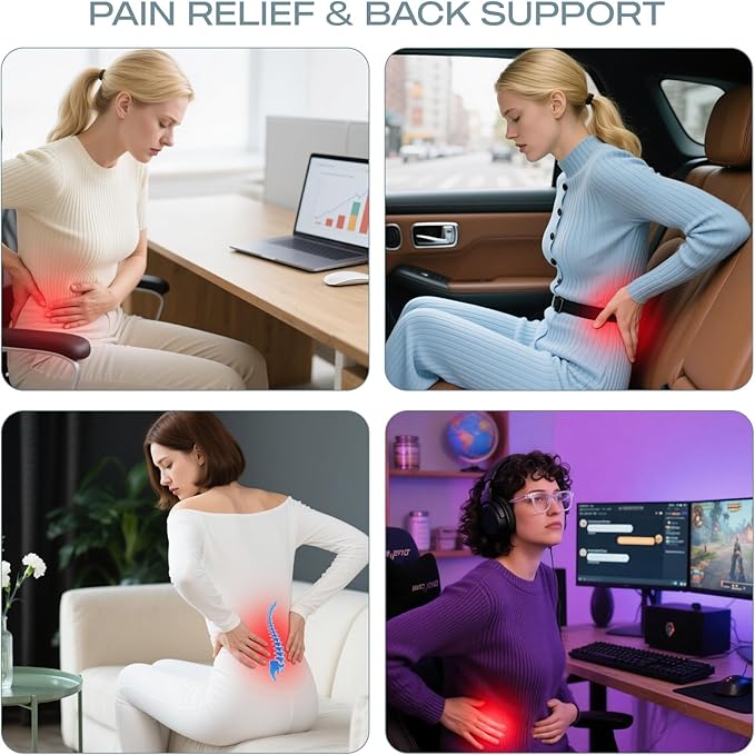 Skechers Air-Cooled & Memory Foam Lumbar Pillow,Lumbar Support Pillow for Office,Chair Lower Back Pain Relief Lumbar Pillow,Ergonomic Design Back Support Pillow for Office Chair,Car,Home,Travel,Green