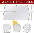 Car Windshield Sunshade for Tesla Model Y/3 - Folding Front Window Sun Shade Cover with Upgraded UV Protection Fabric, Professional Accessories for Tesla Model 3/Y 2016 to 2026 with a Storage Bag