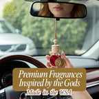 Mahogany Teakwood Luxury Car Air Freshener - Rich Scent Inspired by Classic Teakwood, Long-Lasting 100% Essential Oils, Made in USA - Includes Bronze Alexander Coin Charm by House Of Olympus