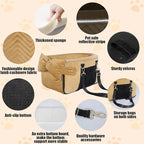 Dog Car Seat for Small Dogs, Portable Center Console Dog Car Seat, Pet Booster Seats with Safety Belt and Soft Cushion, Pet CarSeat for Dogs and Cats Under 15 lbs, Brown