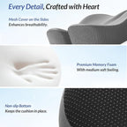 ZIKEE Gel Seat Cushion for Office Chair and Car Seat with Ergonomic Zoning, Memory Foam Chair Cushion for Sciatica, Lower Back, Tailbone Pain Relief and Intimate Ventilation, Non-Slip & Airy Cover