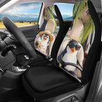 Penguin Front Car Seat Cover 2 Pcs Cute Automobile Front Seat Covers Anti-Slip Back Fabric Protection Interior Accessories Universal Fit for Most Cars SUVs and Sedans
