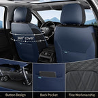 FLORICH Leather Front Car Seat Covers Waterproof Durable Front Seat Protector for Cars Luxury Seat Cover Breathable Vehicle Seat Cushion Universal Fit for Most Car Truck SUV, Black&Blue