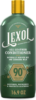 Lexol All Leather Conditioner, Naturally Derived Leather Conditioner with Bee and Carnauba Milk, Great for Car Interiors, Boots, Furniture, Bags, Jackets and More, 16.9 fl oz