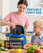 Small Lunch Box Insulated Lunch Bag for Women Men, Bento Kids Lunch Box, Compact Portable Thermal Meal Cooler Bags with Buckle Handle for Work & School, Astral 5L