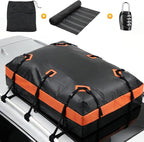 NEWBULIG Car Rooftop Cargo Carrier Bag, 20 Cubic Feet Duty Waterproof Bag for All Vehicles with/Without Racks. Includes Anti-Slip Mat, Reinforced Straps, 6 Door Hooks, Storage Bag & Luggage Lock.